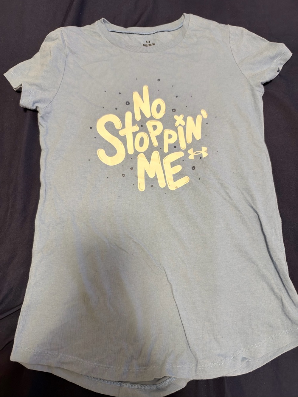 Under Armour Light Blue Graphic 'No Stoppin' Me' Kids Tee